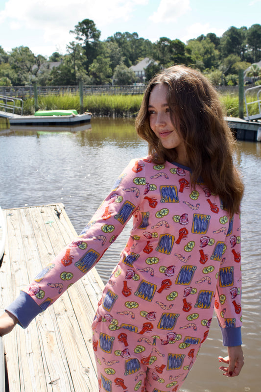 Lowcountry Delight Organic Cotton PJ Set - Jessie Reyna Print | Imbali Charleston