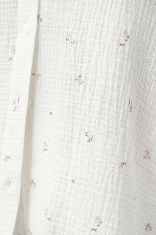 Muslin Ditsy Short Sleeve Short Set | Charleston Sleepwear