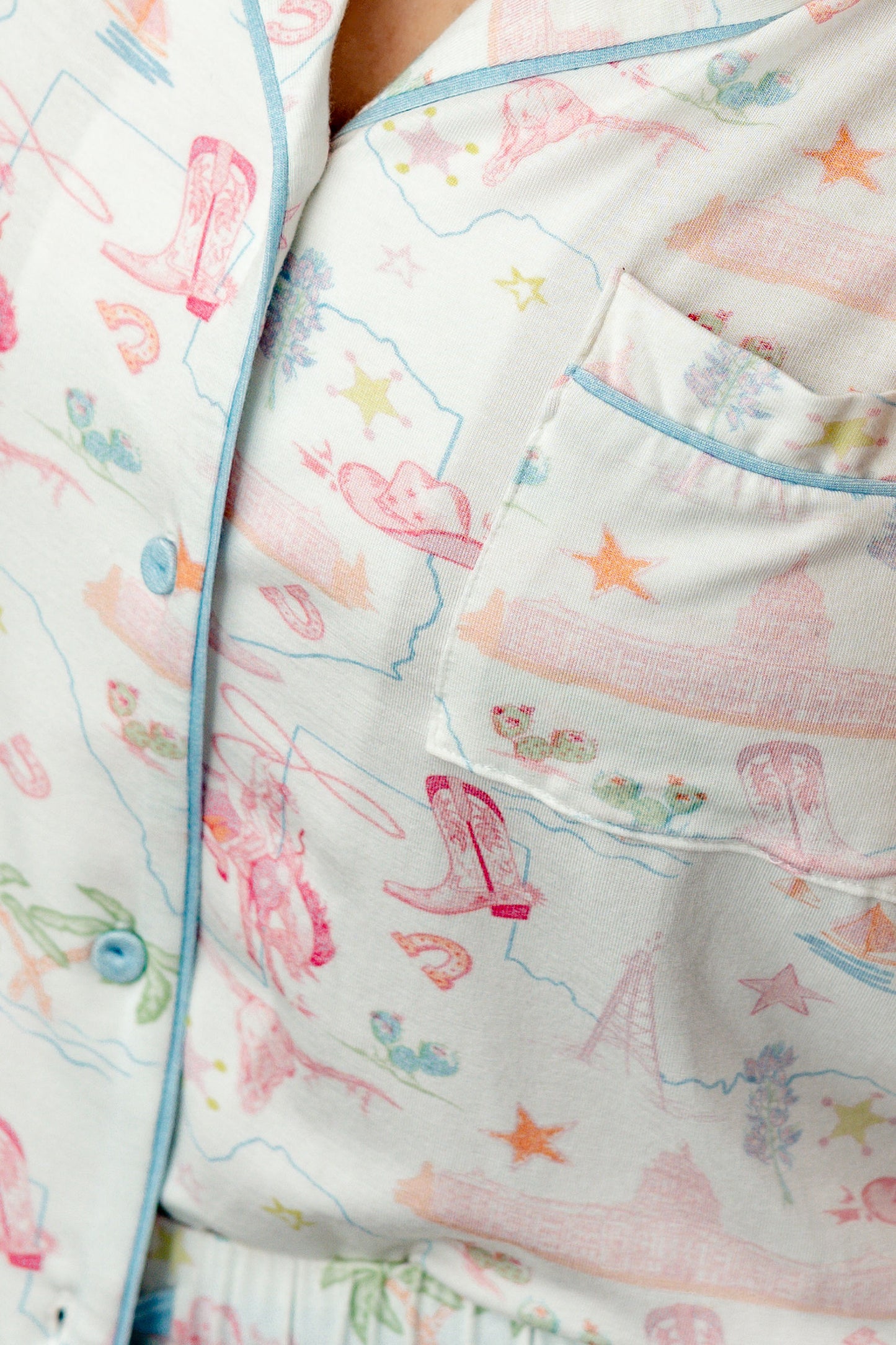 Pastel Texas Short Pajama Set - Modal Knit