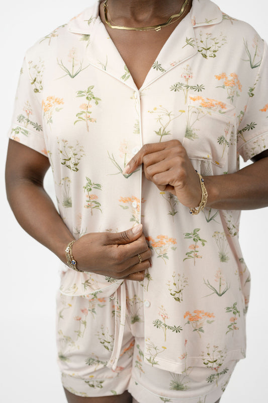 Pastel Sprig Short Set | Premium Charleston Sleepwear | Imbali Charleston