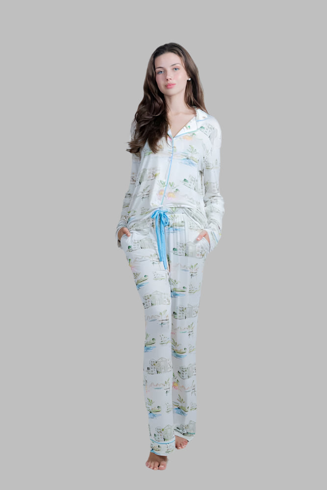 I Love Charleston Knit Button Down Pant Set