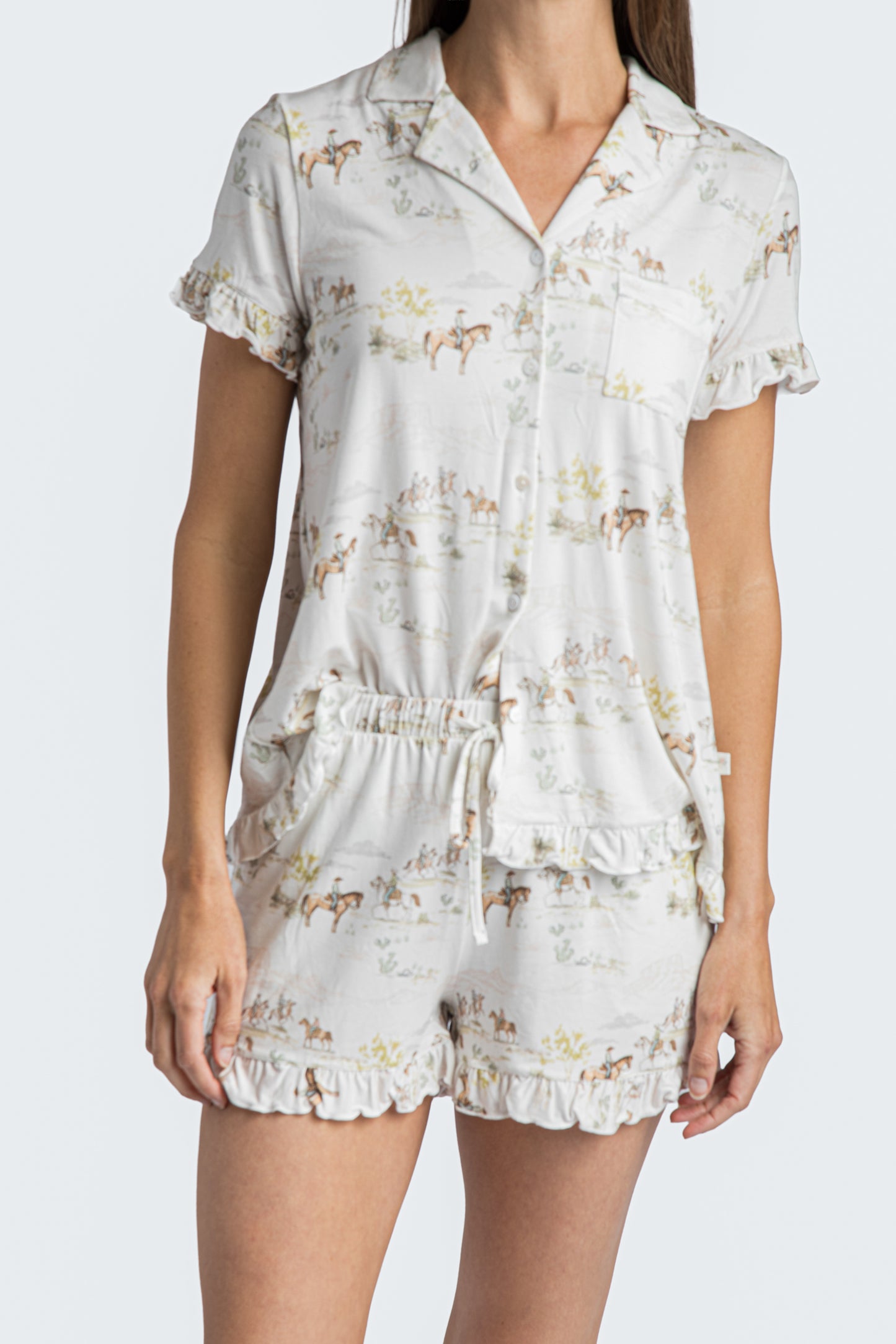 Pastel Prairie Modal Short Set - Western Print PJs