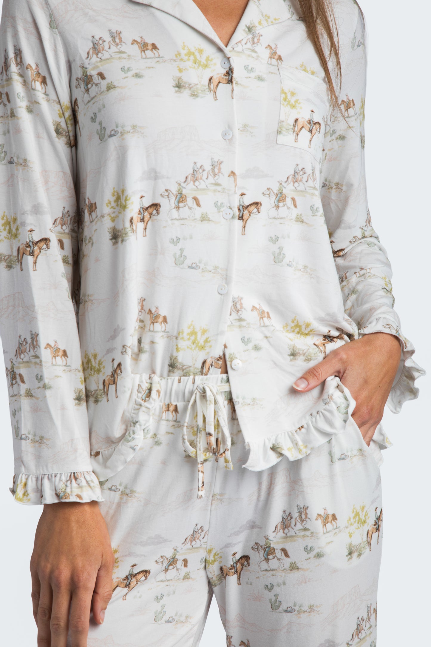 Pastel Prairie Modal Full PJ Set - Western Print PJs