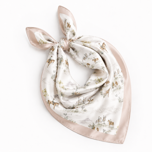 Pastel Prairie Scarf 25x25" | Western Icons Print