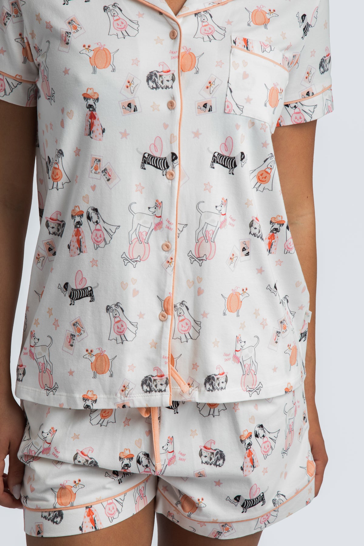 Spooky Pups Organic Cotton Knit Short Pajama Set