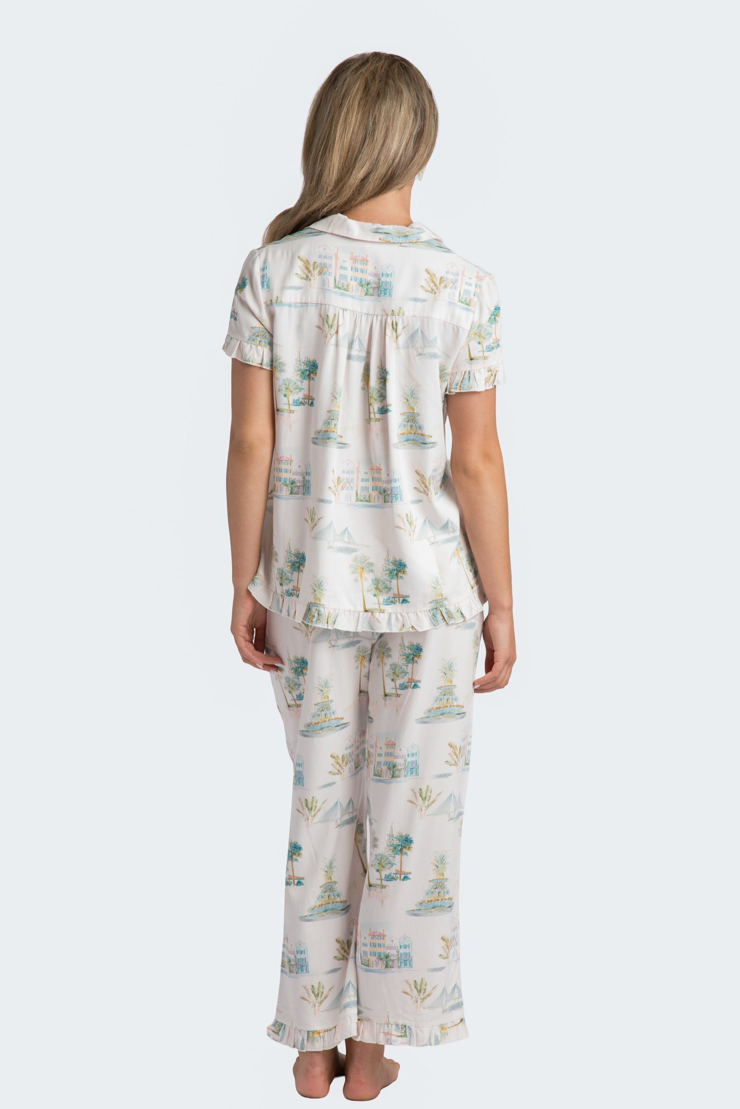Charleston Watercolor Crop Pajama Set