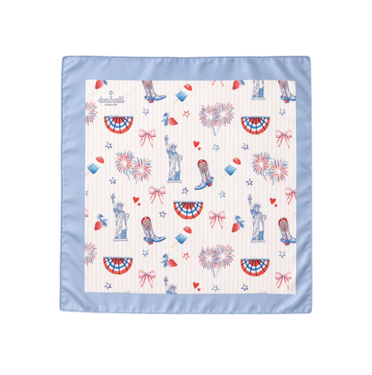 Happy 4th Pink Stripe Scarf 25x25" | USA Icons Print