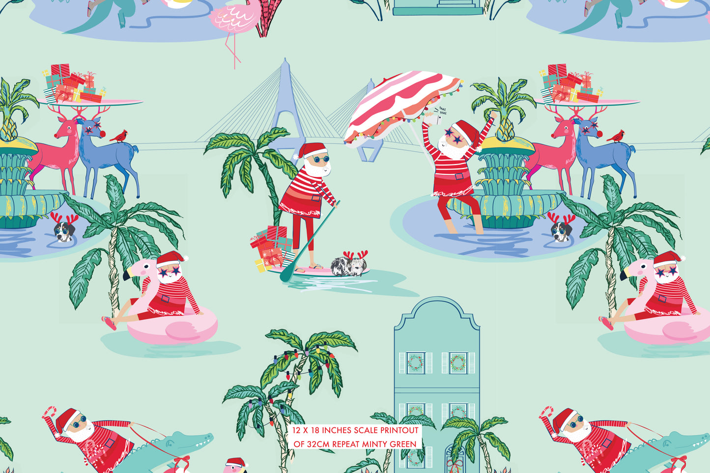 Santa in Charleston PJ Set - Southern Christmas Pajamas | Imbali Charleston