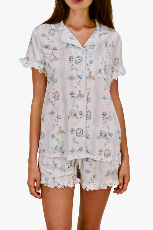ADPi Short Sleeve button down short set