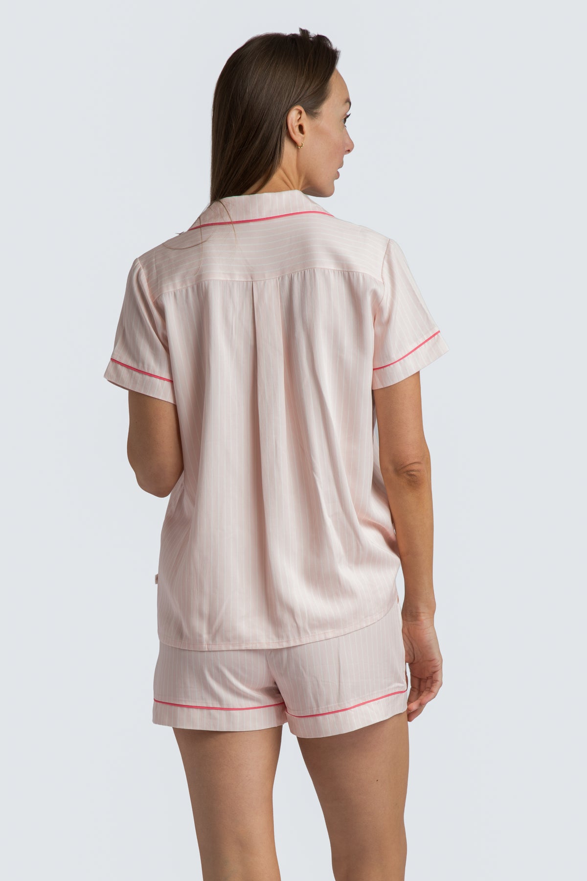 Charleston Pink Stripe Short Pajama Set