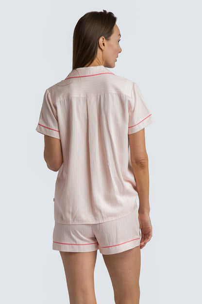 Charleston Pink Stripe Short Pajama Set