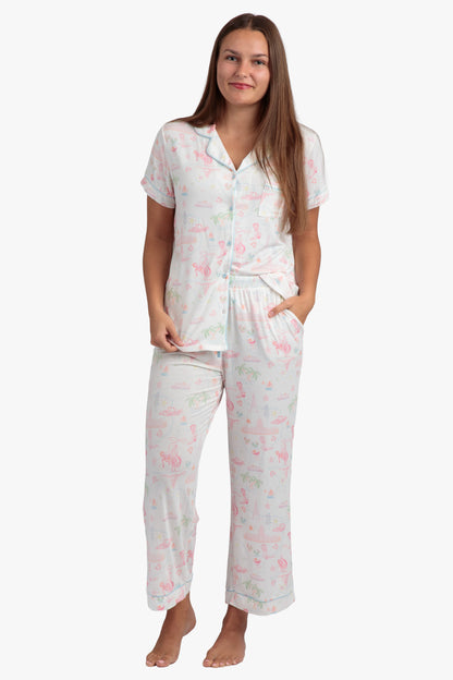 Pastel Texas Crop Pajama Set - Modal Knit