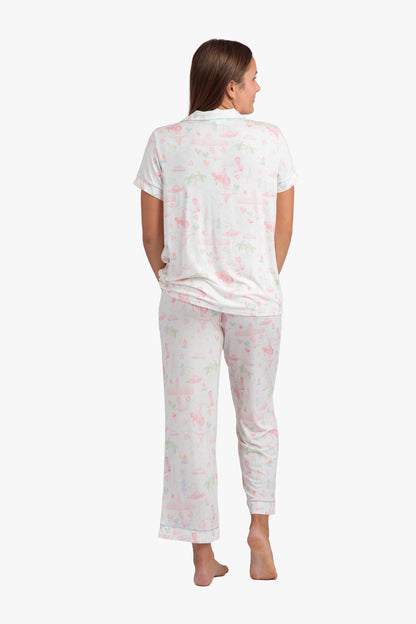 Pastel Texas Crop Pajama Set - Modal Knit