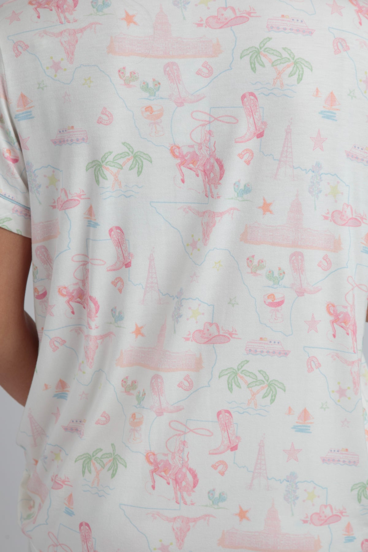 Pastel Texas Crop Pajama Set - Modal Knit