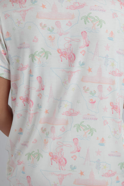 Pastel Texas Crop Pajama Set - Modal Knit