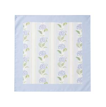Hydrangea Stripe Scarf 25x25" | Floral Stripe Print