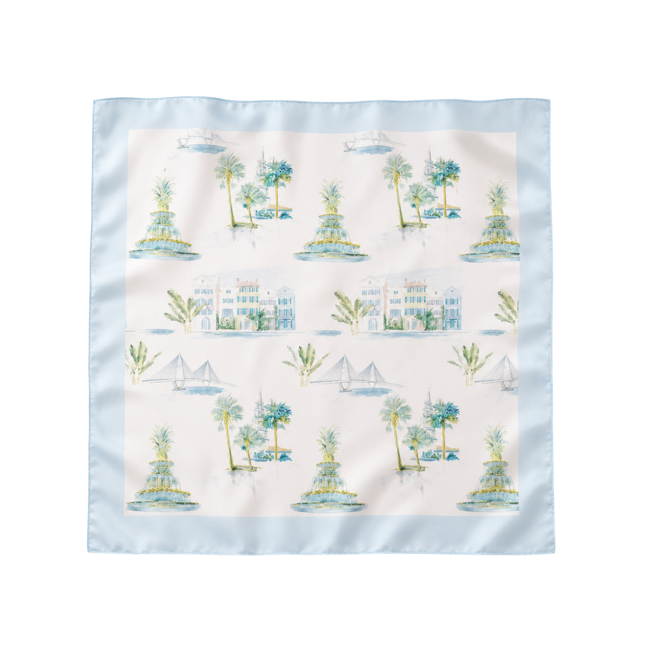 Charleston Watercolor Scarf 25x25" | Pastel Icons Print