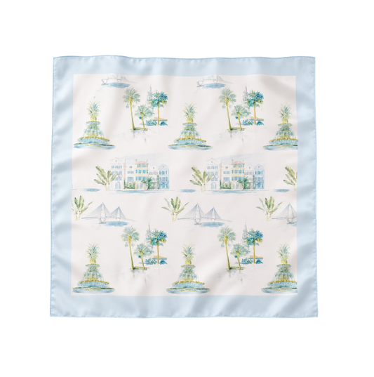 Charleston Watercolor Scarf 25x25" | Pastel Icons Print