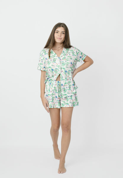Alligator Disco Short Pajama Set
