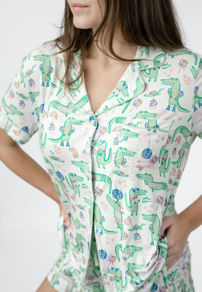 Alligator Disco Short Pajama Set