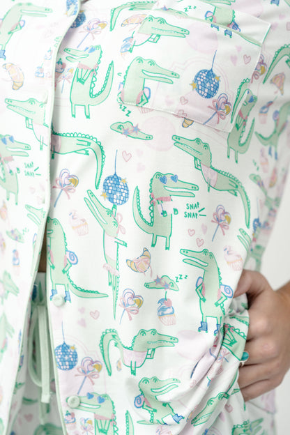 Alligator Disco Short Pajama Set