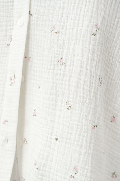 Muslin Ditsy Short Sleeve Short Set | Charleston Sleepwear