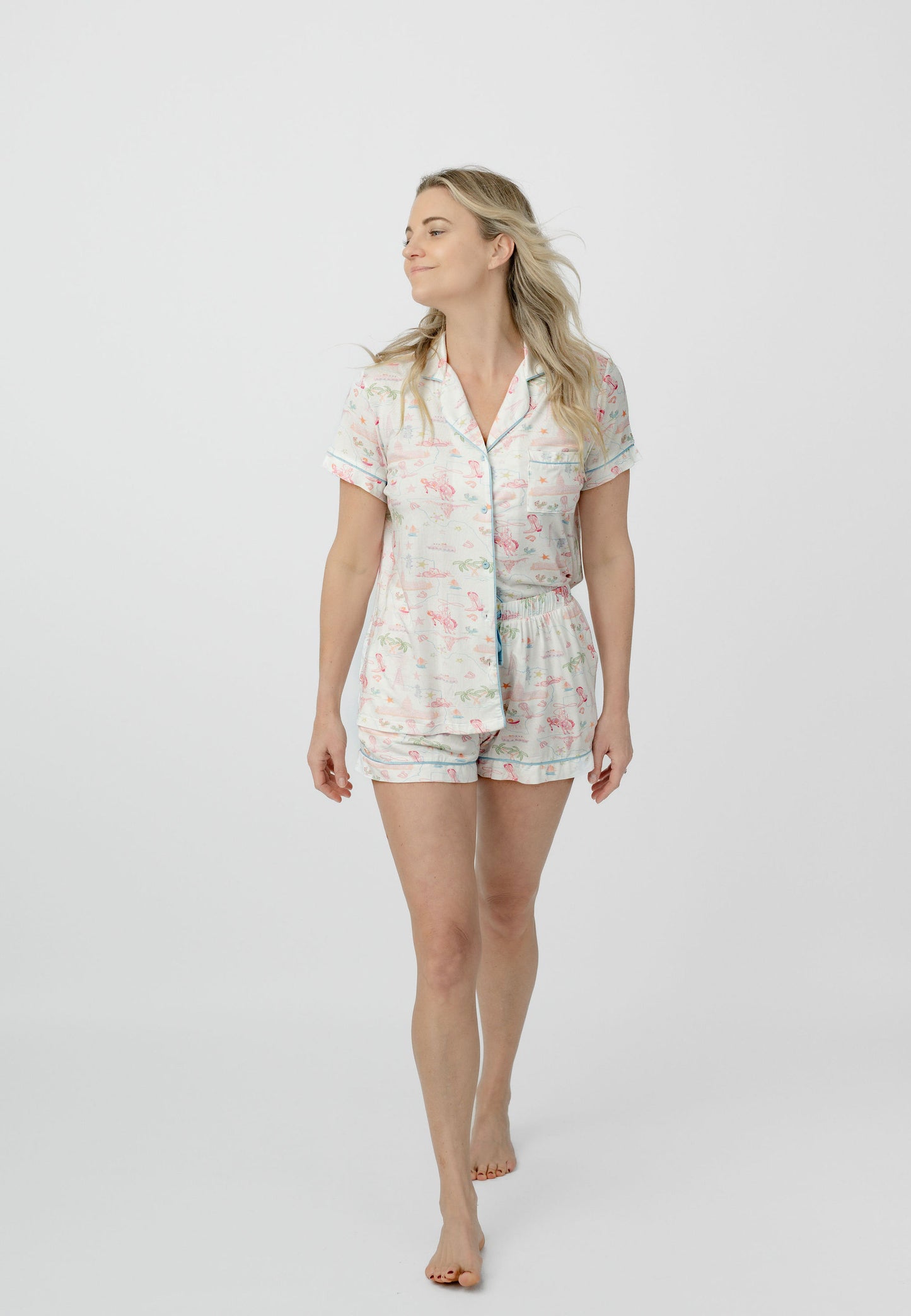 Pastel Texas Short Pajama Set - Modal Knit