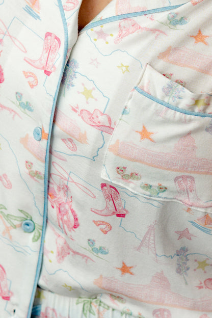 Pastel Texas Short Pajama Set - Modal Knit
