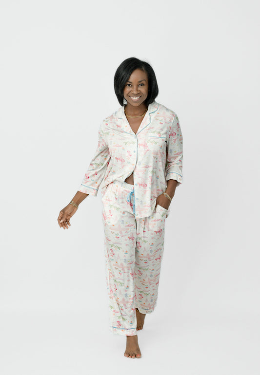 Pastel Texas Crop Pajama Set - Modal Knit