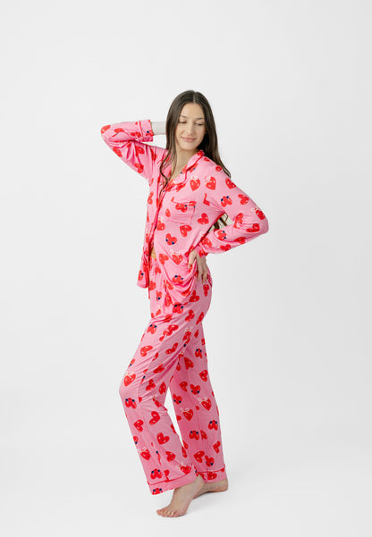 Hearts Alive Long Sleeve/Long Pant PJ Set | Valentine's Print | Imbali Charleston