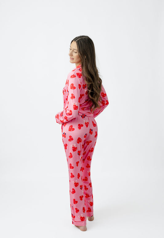 Hearts Alive Long Sleeve/Long Pant PJ Set | Valentine's Print | Imbali Charleston