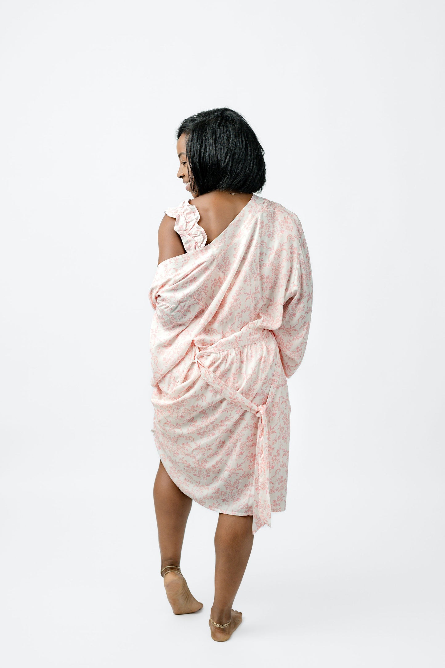 English Toile Pink LV Robe