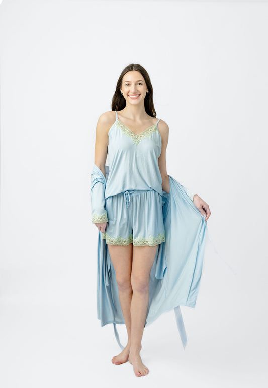 Whisper Blue Modal Cami Vest and Shorts