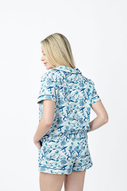 Denim Sea Life Modal Short PJ Set