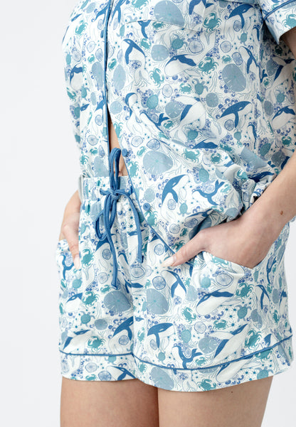 Denim Sea Life Modal Short PJ Set