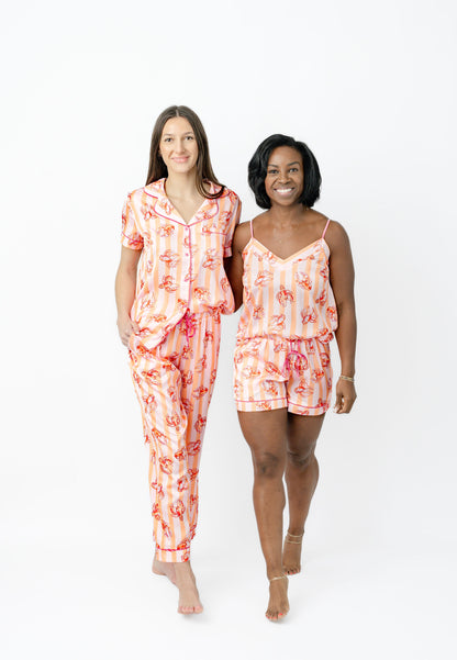 Lobster Stripe Strappy Cami Short Set