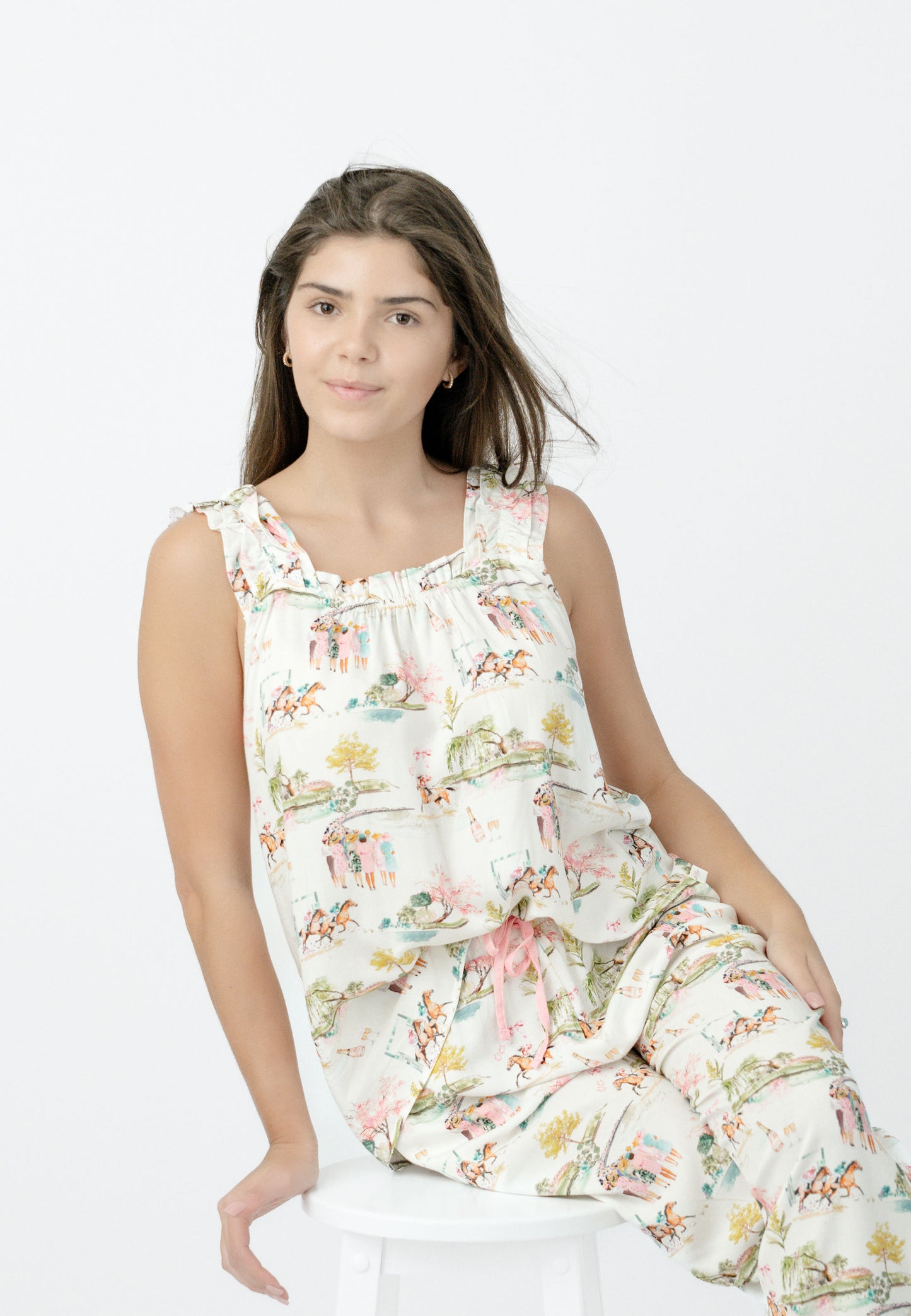 Day at the Races Ruffle Crop PJ Set