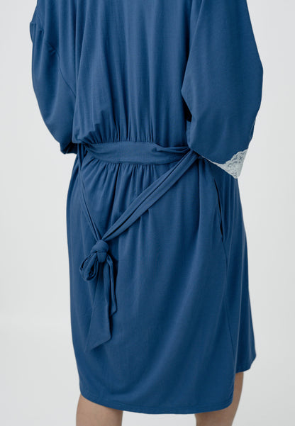 Admiral Navy Modal and Lace Robe