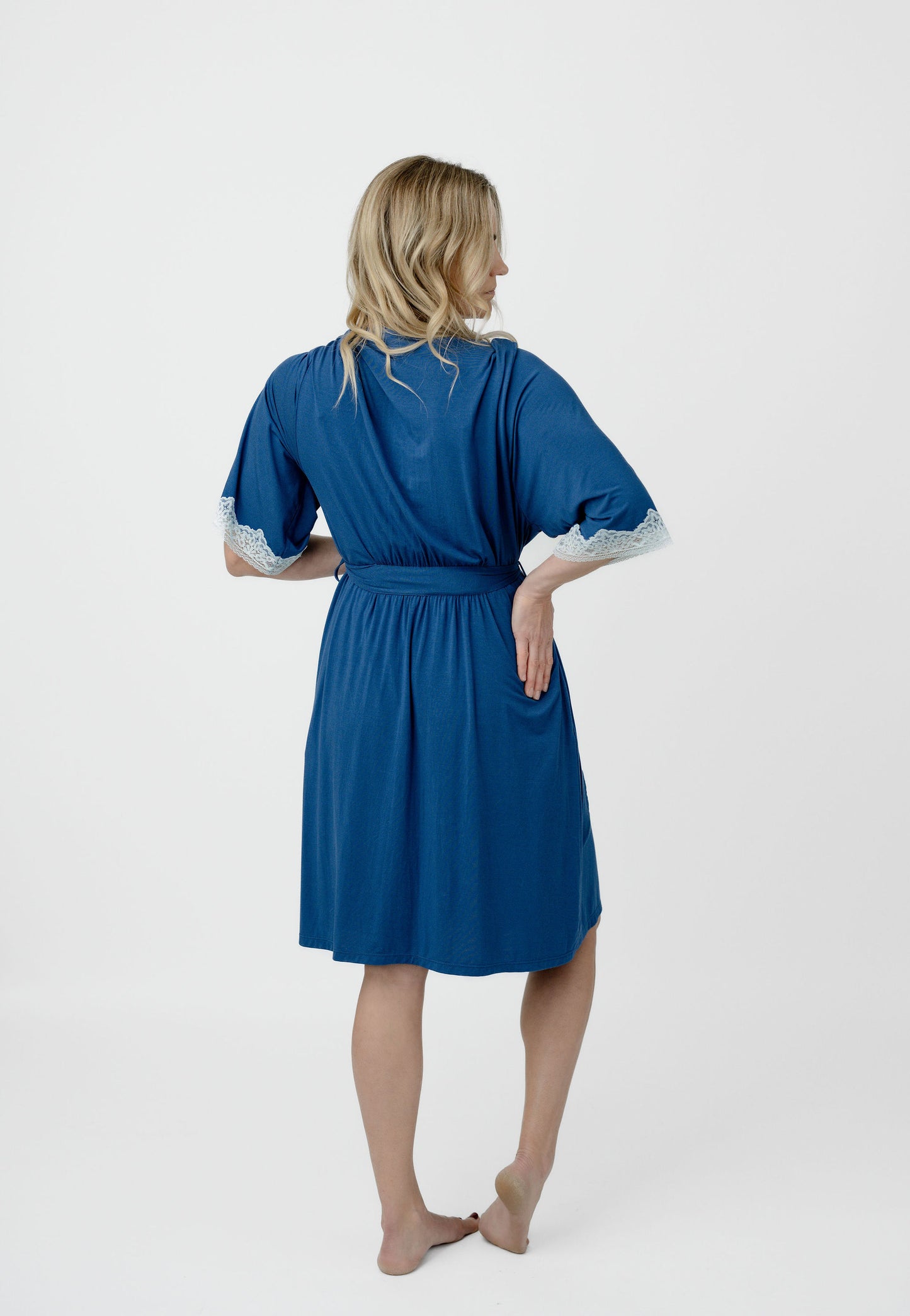 Admiral Navy Modal and Lace Robe