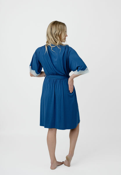 Admiral Navy Modal and Lace Robe