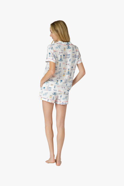 Charleston Icons White Knit Short Set