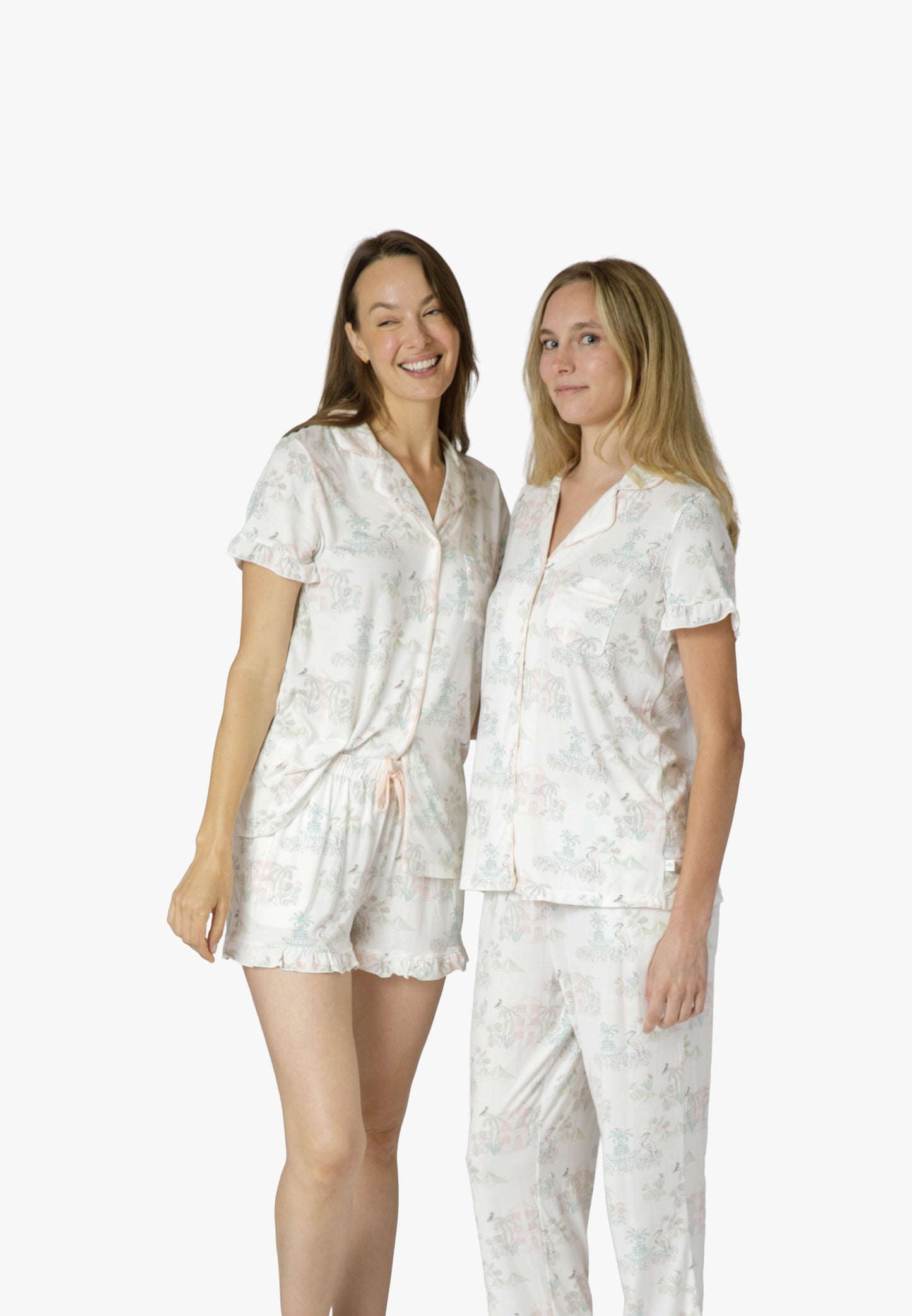 CHS Outline Multi Short Sleeve Crop PJ Set - Charleston Print PJs