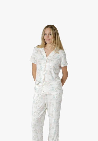 CHS Outline Multi Short Sleeve Crop PJ Set - Charleston Print PJs