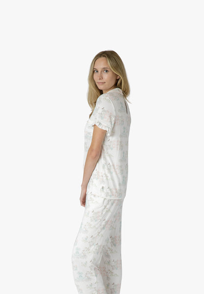 CHS Outline Multi Short Sleeve Crop PJ Set - Charleston Print PJs