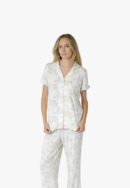 CHS Outline Multi Short Sleeve Crop PJ Set - Charleston Print PJs