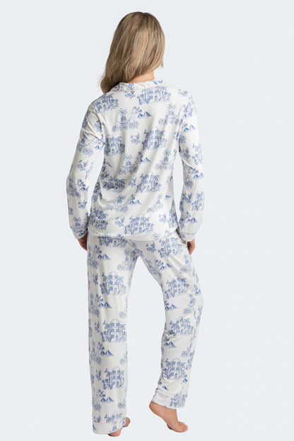 CHS Toile Modal Long PJ Set - Charleston Print PJs