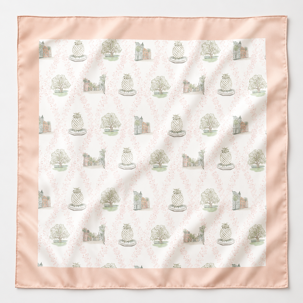Charleston Charm Collab with Texture Design Co. Scarf 25x25" | Charleston Icons Print