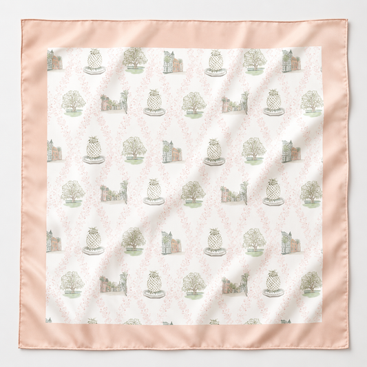 Charleston Charm Collab with Texture Design Co. Scarf 25x25" | Charleston Icons Print