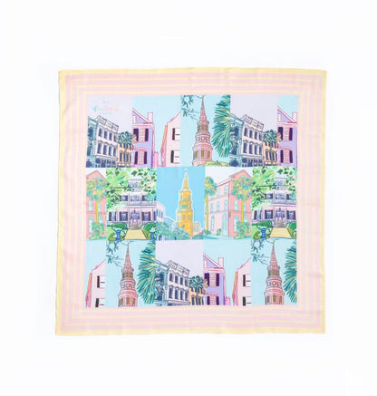 Charleston Pop Scarf 25x25" | Bright Artist Collaboration