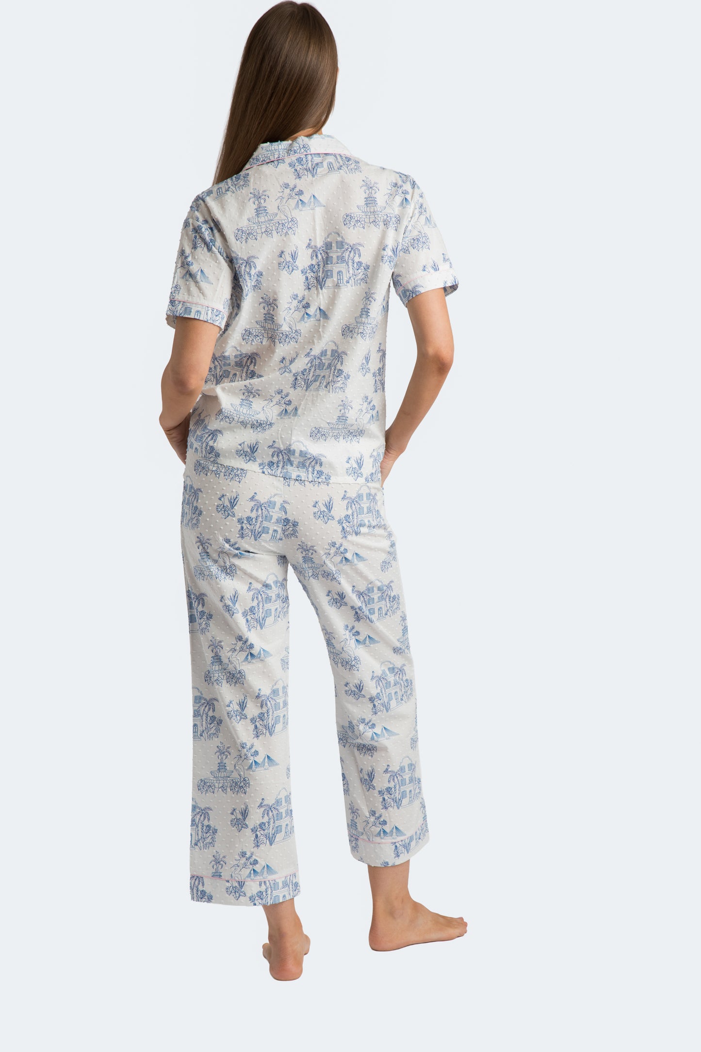 Charleston Toile Cotton Swiss Dot Crop Set